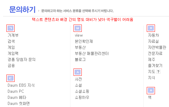 명도 대비 오류사례이미지