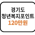 경기도 청년복지포인트 120만 받기