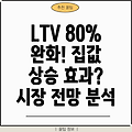 생애최초 주택구매 LTV 80% 완화! 집값 상승 효과 및 부동산 시장 전망