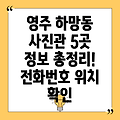 영주시 하망동 사진관 5곳 운영정보: 전화번호, 위치 정보 총정리