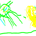 5살 아들 녀석이 타블렛 PC에서 원노트로 그린 그림