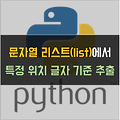 [Python] 문자열 리스트에서 특정 위치 글자 기준 필터링하기
