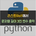 [Python] 리스트(list)에서 문자열 길이가 3인 변수 출력