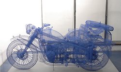 스틸 와이어로 만든 오토바이와 자동차 - 중국 아티스트 师进滇(Shi Jindian)의 3D 작품