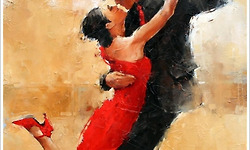 앙드레 코른(Andre Kohn)의 그림, 댄서(Dancers)와 우산을 든 여인
