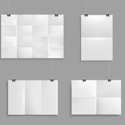 접힌 종이(Folded Paper Set) 목업파일 (.AI)