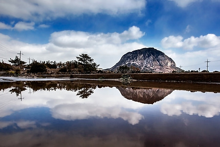 산방산 설경반영