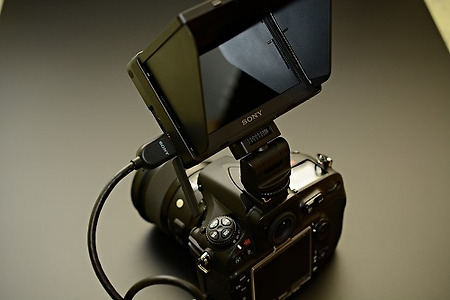 VDSLR 모니터 소니 CLM-V55 니콘 D810 결합 사진