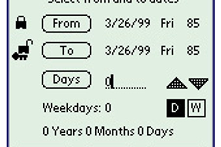 Palm용 날짜계산 프로그램 Dates! v1.8