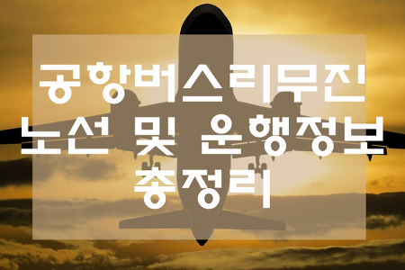 인천 공항 리무진 버스 노선 및 첫차 막차 운행 시간 총정리
