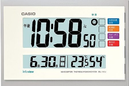 카시오 온도 습도계 부착 생활환경 통지 전파 clock IDL-140J-7JF [75,100원][무료배송]