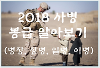 2018 군인(병장, 상병, 일병, 이병) 봉급 및 급식단가 알아보기