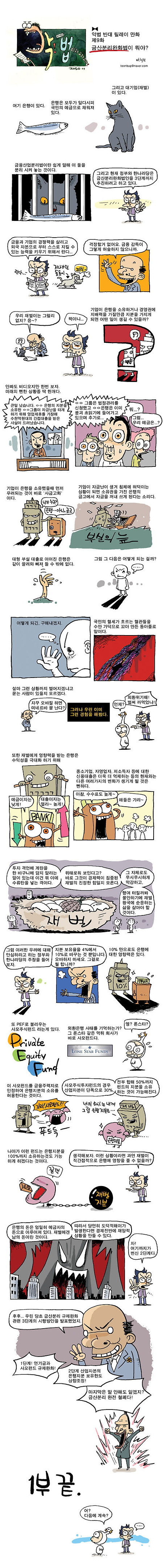 [펌]악법 카툰 릴레이 9화(금산분리완화법, 박철권)
