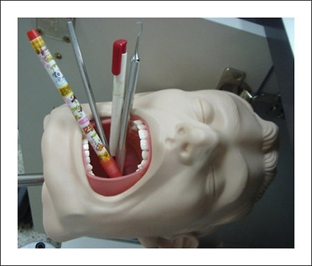 치과의사 연필꽂이 - 입 속으로 연필과 도구들이 쏙~ '치과의사 연필꽂이'