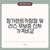 장기렌트카장점 및 리스 무보증 신차 가격비교
