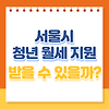 서울시 청년월세지원 대상 금액 기간 서류 신청 방법