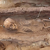 침수 된 고대 이집트의 공동묘지. 인간의 시체 수프에서 발굴작업