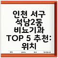 인천 서구 석남2동 비뇨기과 TOP 5 추천: 위치