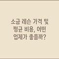 소금 레슨 가격 및 평균 비용, 어떤 업체가 좋을까?