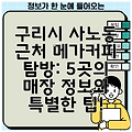 구리시 사노동 근처 메가커피 탐방: 5곳의 매장 정보와 특별한 팁!