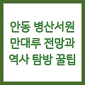 안동 병산서원 만대루 전망과 역사 탐방 꿀팁