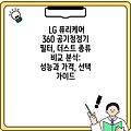 LG 퓨리케어 360 공기청정기 필터, 더스트 종류 비교 분석:  성능과 가격, 선택 가이드