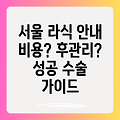 서울 라식 수술 안과 선택 가이드: 비용, 후관리, 그리고 성공적인 수술을 위한 모든 것