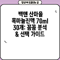 백앤 산마을 흑마늘진액 70ml 30개: 꼼꼼 분석 & 선택 가이드