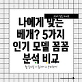 마이미베개 나에게 딱 맞는 베개 찾기 5가지 인기 모델 분석 및 비교