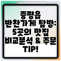 증평읍 반찬가게 탐방: 5곳의 맛집 비교분석 & 주문 TIP!