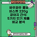 바우와우 콤보 비스켓 220g 강아지 간식: 5가지 인기 제품 비교 분석