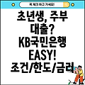 KB국민은행 처음EASY대출: 사회초년생 주부 대출 상세 가이드 (조건, 한도, 금리, 서류, 신용점수)