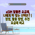 eSIM 알뜰폰 요금제, 나에게 딱 맞는 선택은? | 장점, 활용 방법, 추천 요금제 비교