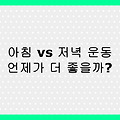 아침 운동 vs 저녁 운동 – 효과적인 운동 시간 선택법 완전 정리!