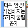 더울 때 시원해지는 방법 5가지