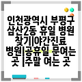 인천광역시 부평구 삼산2동 휴일 병원 찾기|야간진료 병원|공휴일 문여는 곳 |주말 여는 곳