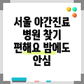 서울에서 문여는 병원 야간 진료 가능한 곳