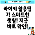 라이키 활용법: 스마트한 일상생활 팁 7가지