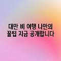 비 내리는 대만, 나만의 특별한 여행 비법