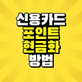 신용카드 포인트 숨어있던 내돈 현금화 방법은?