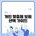 개인 맞춤형 보험 선택 가이드