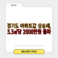 경기도 아파트값 상승세, 3.3㎡당 2000만원 돌파