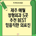 제주시 애월읍 주변 정형외과 5곳 추천