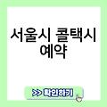 서울시 콜택시 전화번호연락처 어플추천 비용가격 부르는법 예약