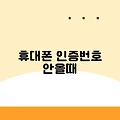 휴대폰 인증번호 안올때