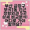 부산 금정구 부곡1동 인근 정형외과 5곳 상세 비교분석: 어디로 가야 할까요?