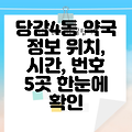 부산진구 당감4동 약국 5곳: 위치, 운영시간, 전화번호