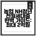 농협 NH청년 전월세대출 완벽 가이드: 최대 2억원