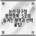 논산 당구장 완전정복: 5곳의 숨겨진 매력과 선택 꿀팁!