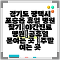 경기도 평택시 포승읍 휴일 병원 찾기|야간진료 병원|공휴일 문여는 곳 |주말 여는 곳